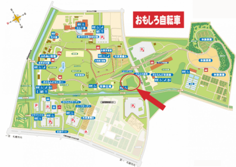 おもしろ自転車の場所の地図 PIN637KB