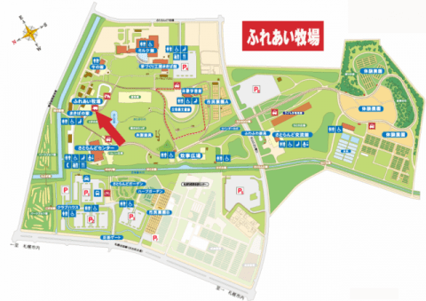 ふれあい牧場の位置の地図 PNG 637KB